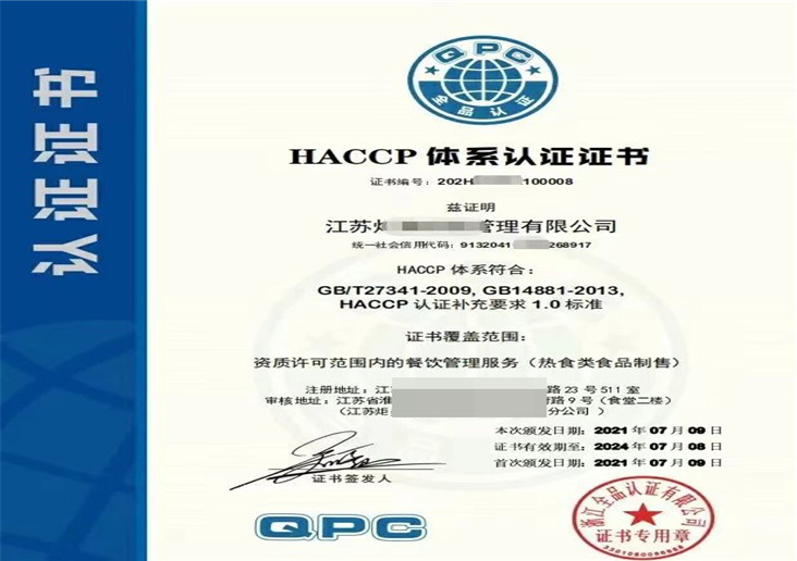 HACCP体系认证